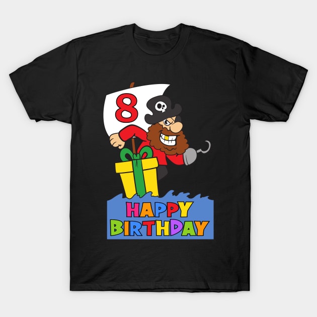 8th Birthday Party 8 Year Old Eight Years T-Shirt by KidsBirthdayPartyShirts